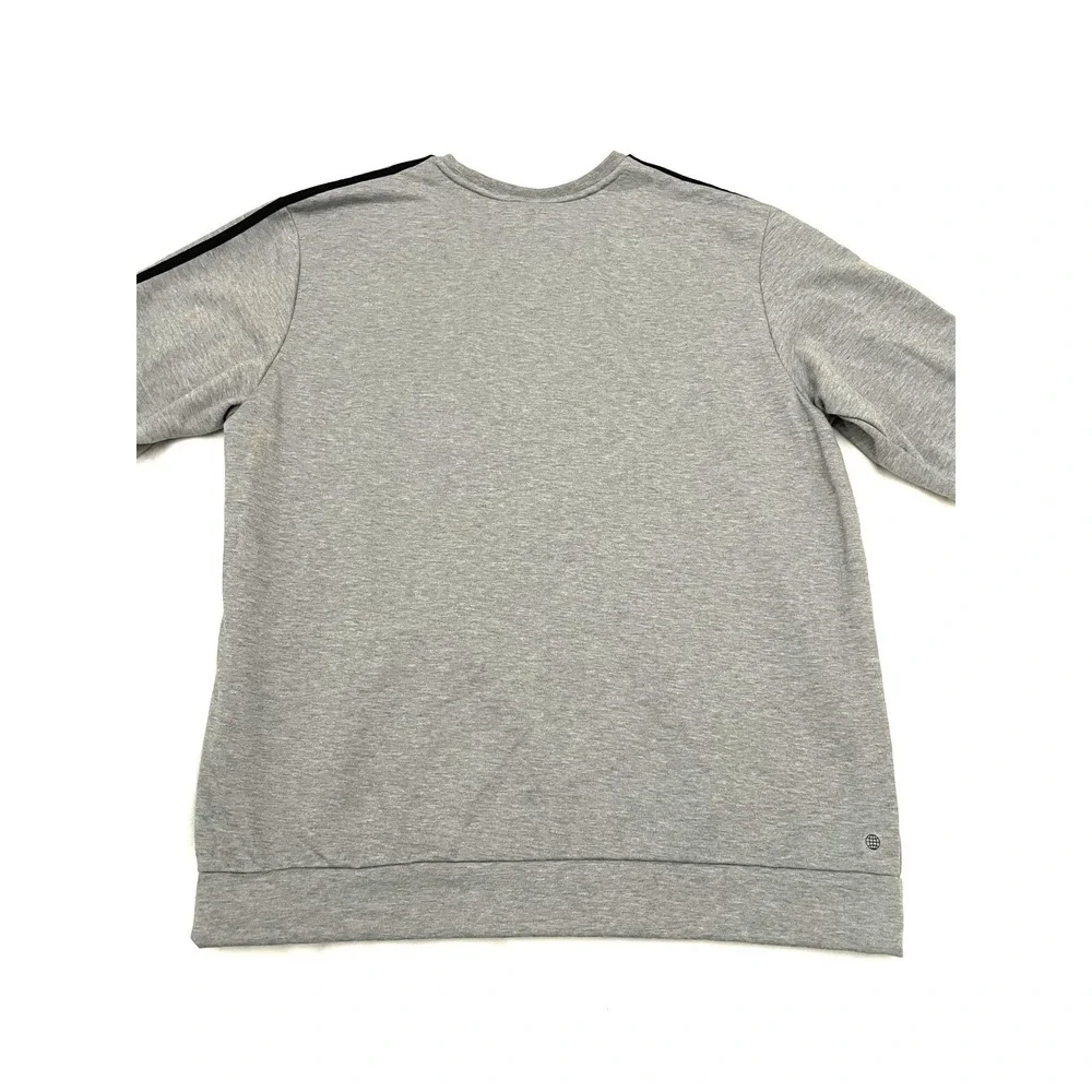 NEW Adidas Sweatshirt Mens 2XL Grey Essentials Fleece 3-Stripes Pullover HT1193